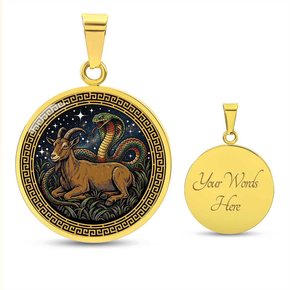 Snake & Goat Necklace - Couples Chinese Zodiac Animal Pendant Jewelry