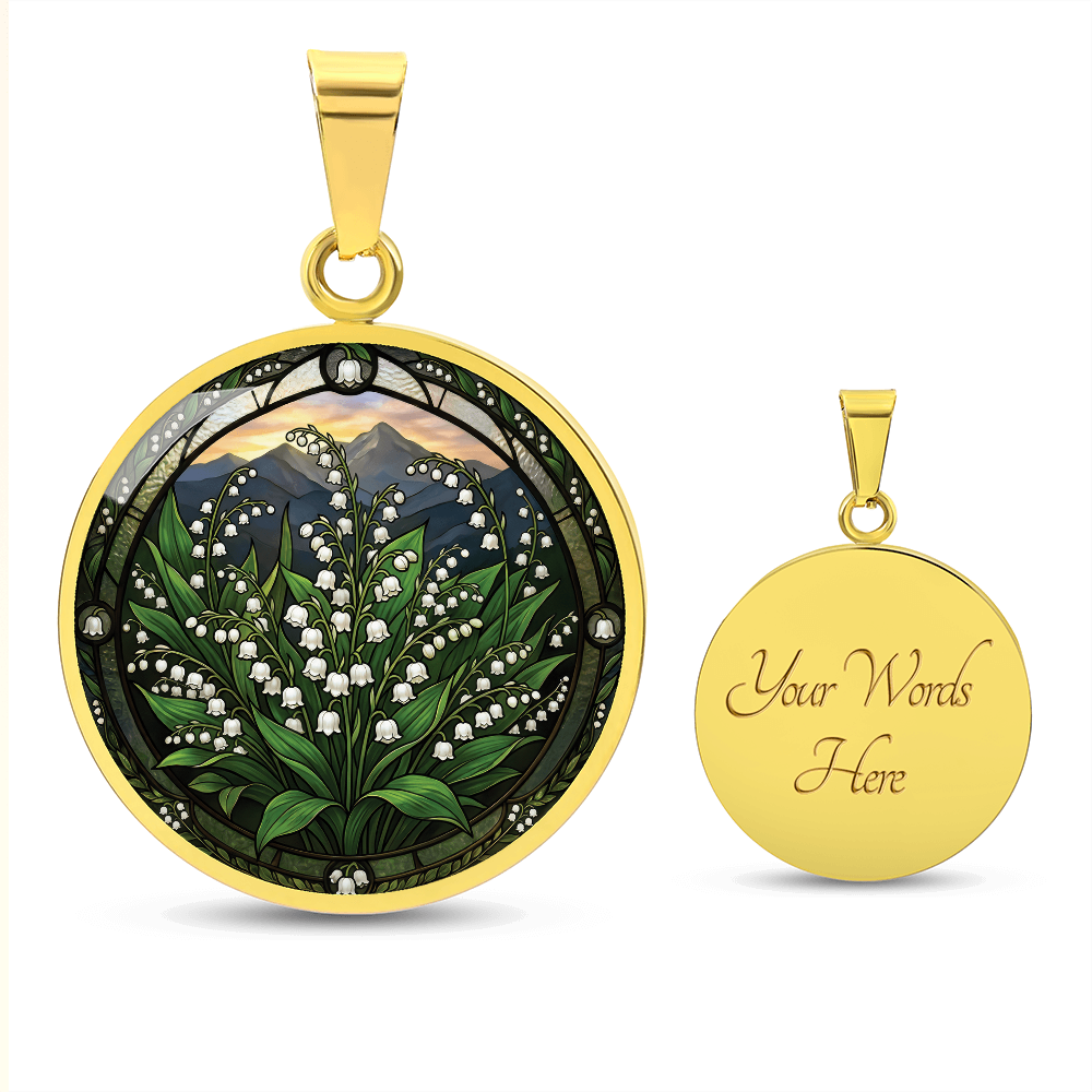 White Lily of the Valley Necklace - May Birth Flower Pendant Jewelry