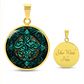 Teal Celtic Knot Necklace - Romantic Pendant Jewelry