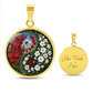 Gladiolus Yin Yang Necklace - August Birth Month Flower Pendant Jewelry