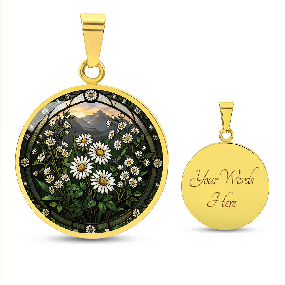 White Daisy Necklace - April Birth Flower Pendant Jewelry
