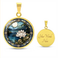 Water Lily Necklace - July Birth Flower Pendant Jewelry