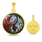 Larkspur Yin Yang Necklace - July Birth Month Flower Pendant Jewelry