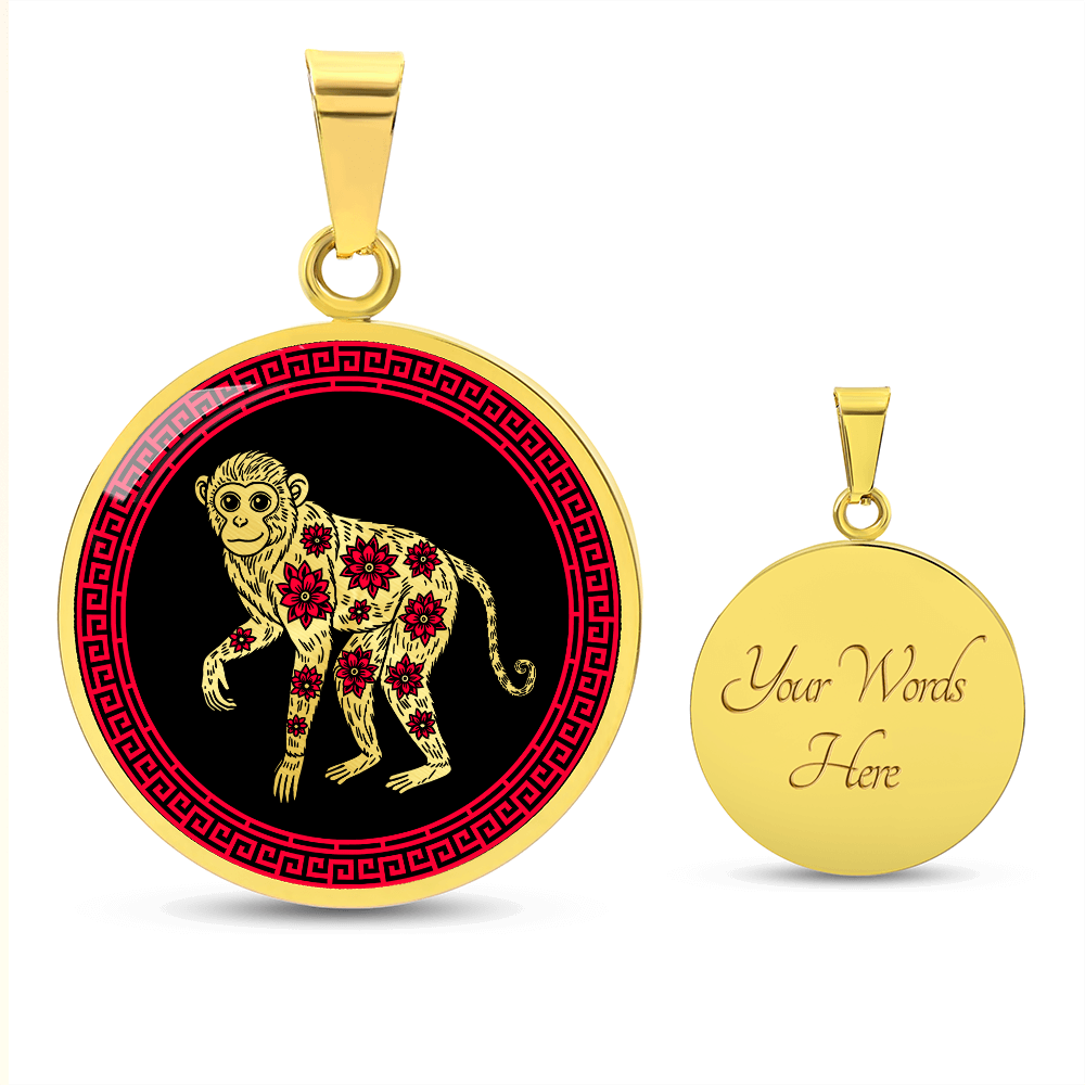 Monkey Necklace Chinese Zodiac Animal Pendant Jewelry