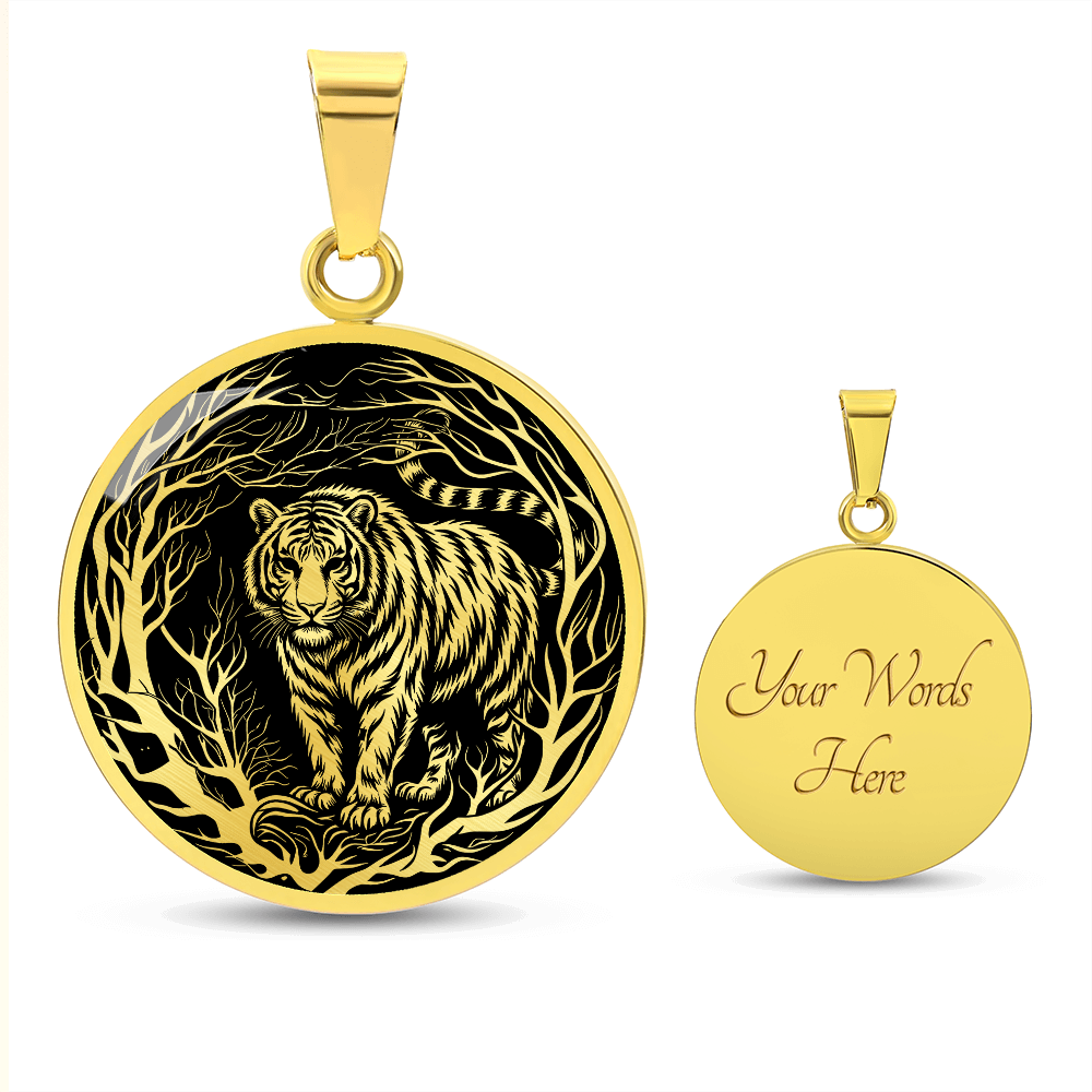 Silver Tiger Necklace - Forest Charm Pendant Jewelry