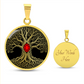 Tree of Life Necklace - Red Birthstone Design