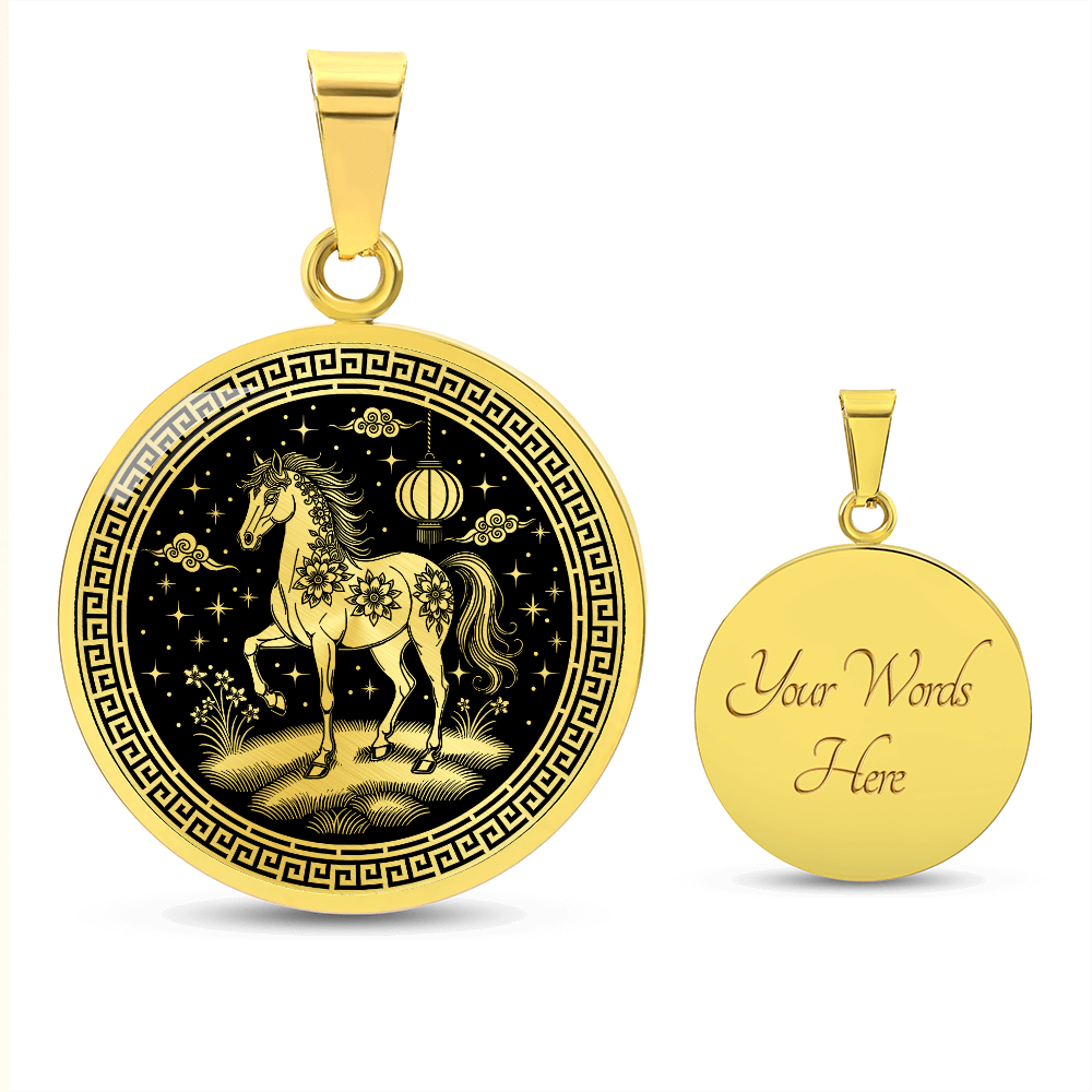 Horse Necklace Chinese Zodiac Pendant Jewelry