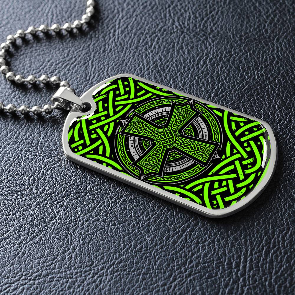 Engraved Celtic Cross Necklace, Celtic Jewelry, Celtic Knot Pendant