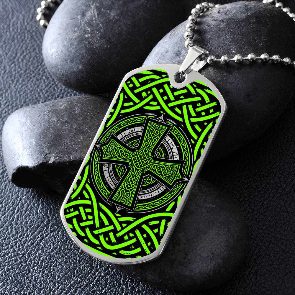 Engraved Celtic Cross Necklace, Celtic Jewelry, Celtic Knot Pendant