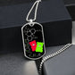 Gift box with an elegant silver pendant periodic table THC Bear Necklace. Colors are silver, black, Green and Red. This jewelry offers personalization with an engraving option for a name.