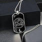 Gift box with an elegant Silver pendant Snake and Year of The Dragon Necklace. Colors are silver and black. This jewelry offers personalization with an engraving option for a name.