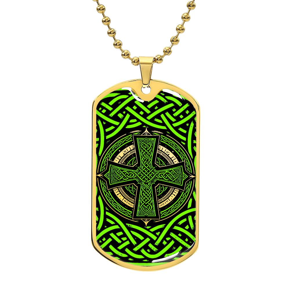 Engraved Celtic Cross Necklace, Celtic Jewelry, Celtic Knot Pendant