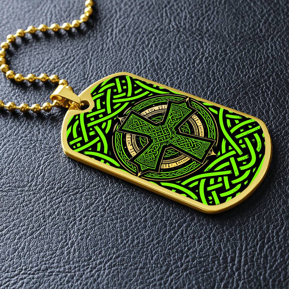 Engraved Celtic Cross Necklace, Celtic Jewelry, Celtic Knot Pendant