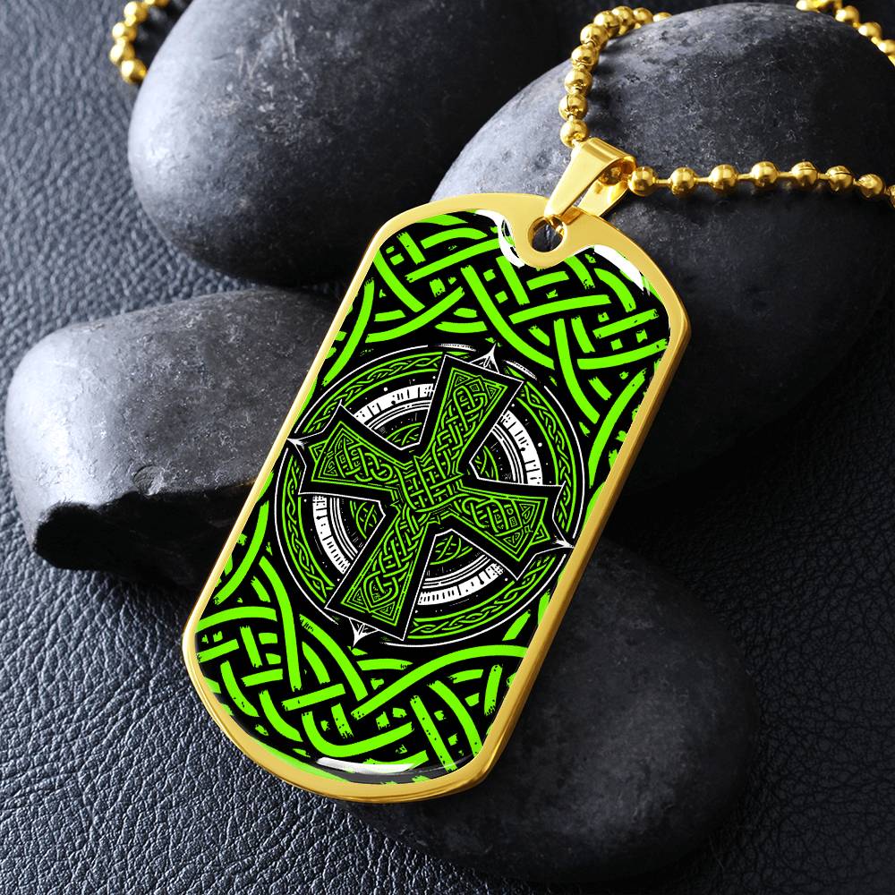 Engraved Celtic Cross Necklace, Celtic Jewelry, Celtic Knot Pendant