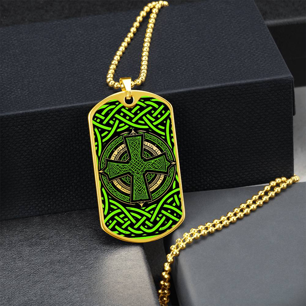 Engraved Celtic Cross Necklace, Celtic Jewelry, Celtic Knot Pendant