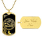 an elegant gold pendant Snake and Year of The Dragon Necklace. Colors are gold and black. This jewelry offers personalization with an engraving option for a name.