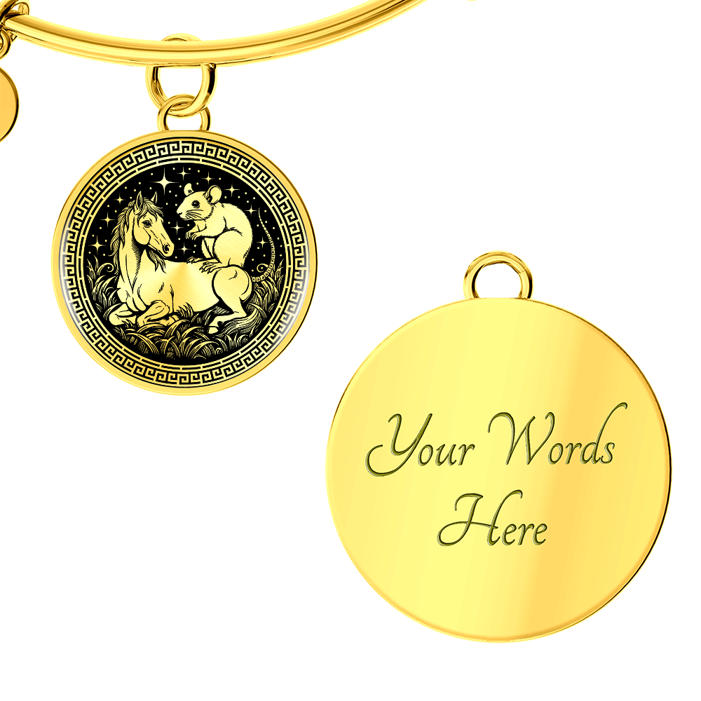 Rat and Horse Bracelet - Couples Chinese Zodiac Animal Pendant Jewelry