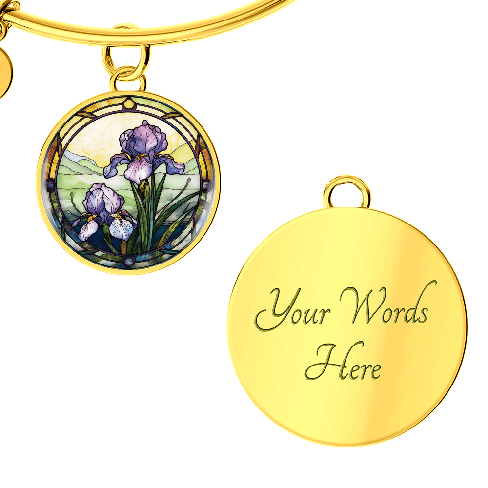 Iris Bracelet - February Birth Flower Pendant Jewelry
