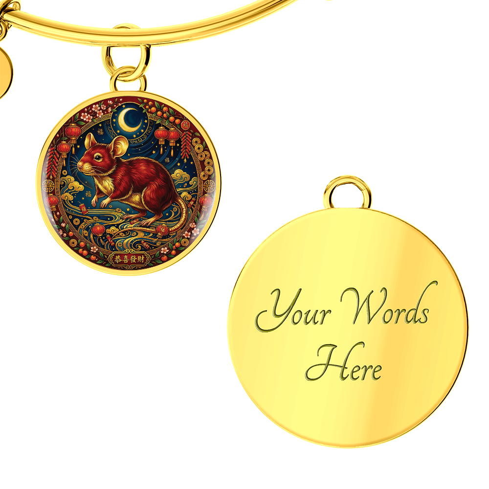 Year of The Rat Bracelet - Chinese Zodiac Animal Charm Pendant Jewelry