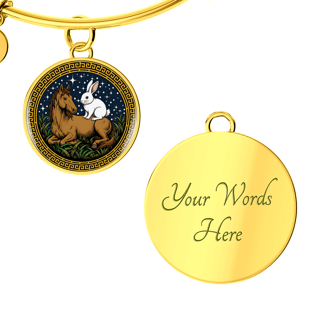 Rabbit and Horse Bracelet - Couples Chinese Zodiac Animal Pendant Jewelry