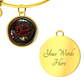 Red Rose Bracelet - June Birth Flower Pendant Jewelry