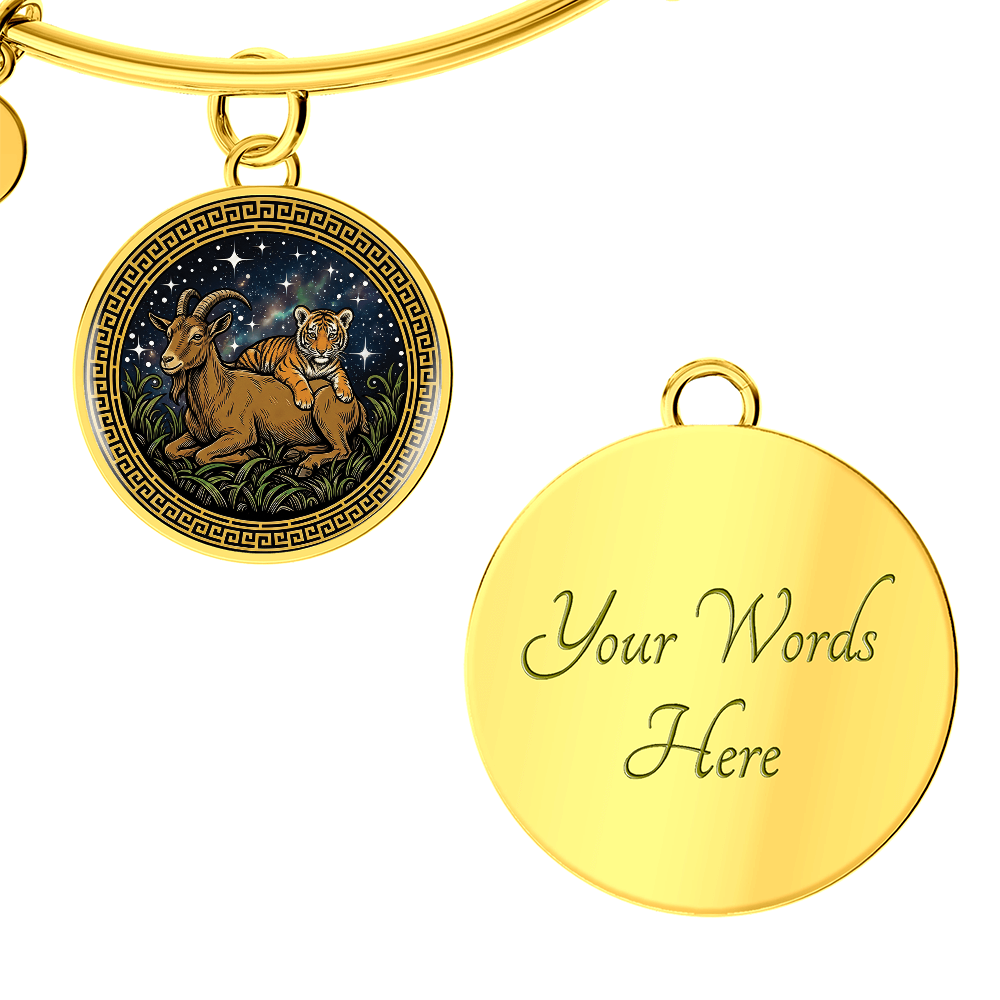 Tiger & Goat Bracelet - Couples Chinese Zodiac Animal Pendant Jewelry
