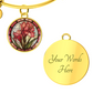Gladiolus Bracelet - August Birth Flower Pendant Jewelry