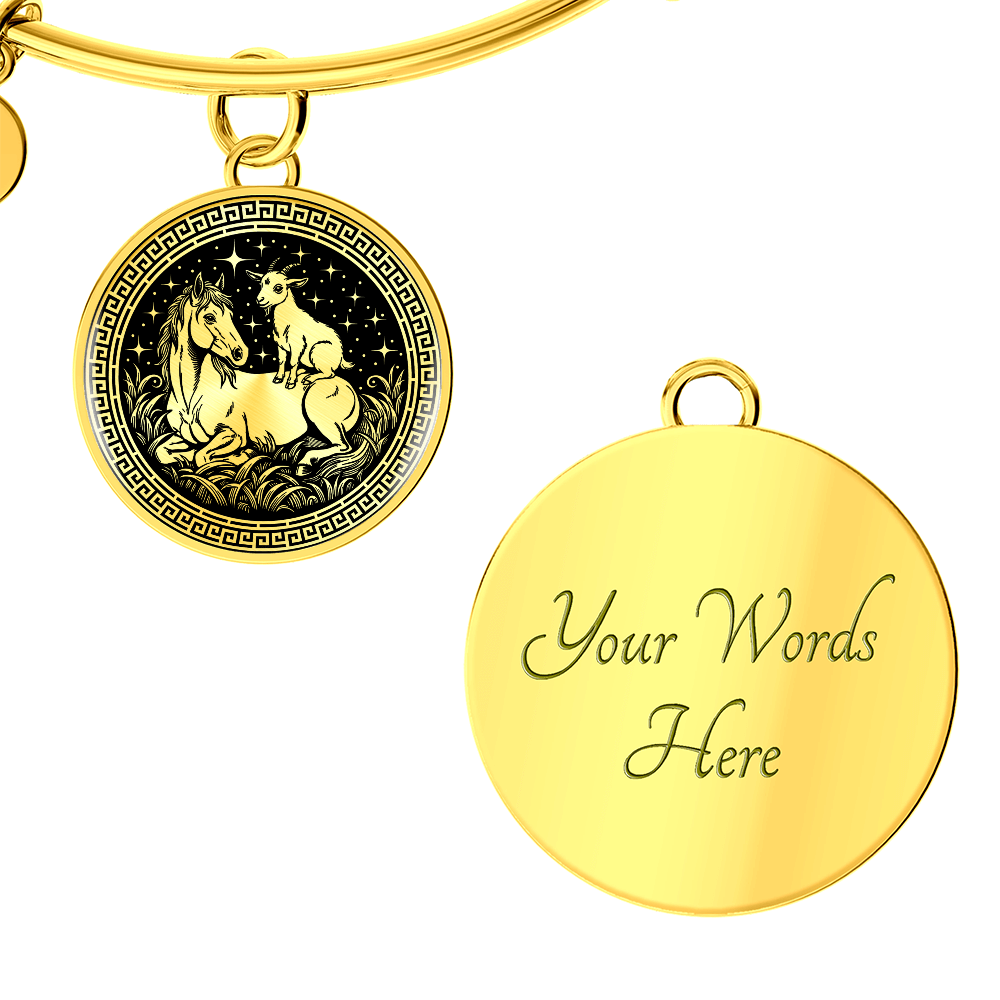 Goat and Horse Bracelet - Couples Chinese Zodiac Animal Pendant Jewelry