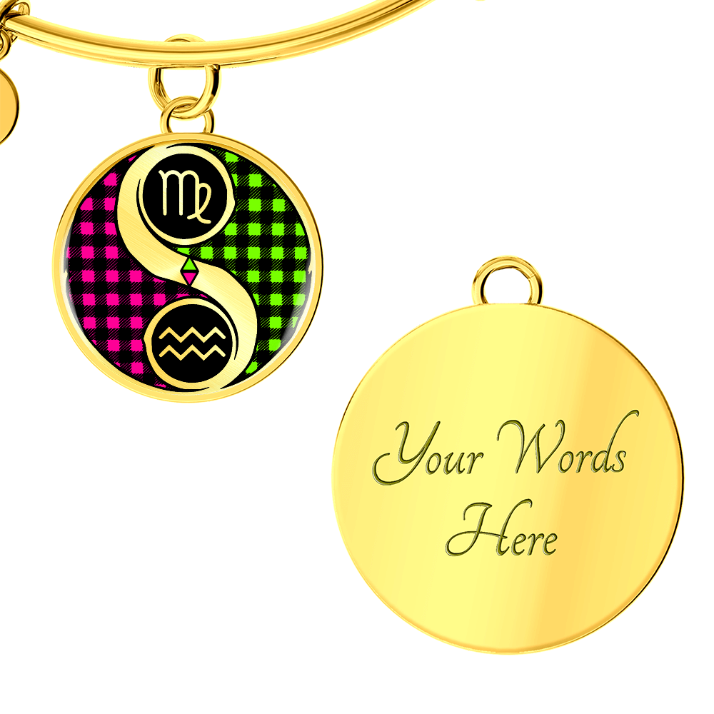 Virgo & Aquarius Bracelet - Couples Zodiac Yin Yang Pendant Jewelry