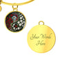 Carnation Yin Yang Bracelet - January Birth Month Flower Pendant Jewelry