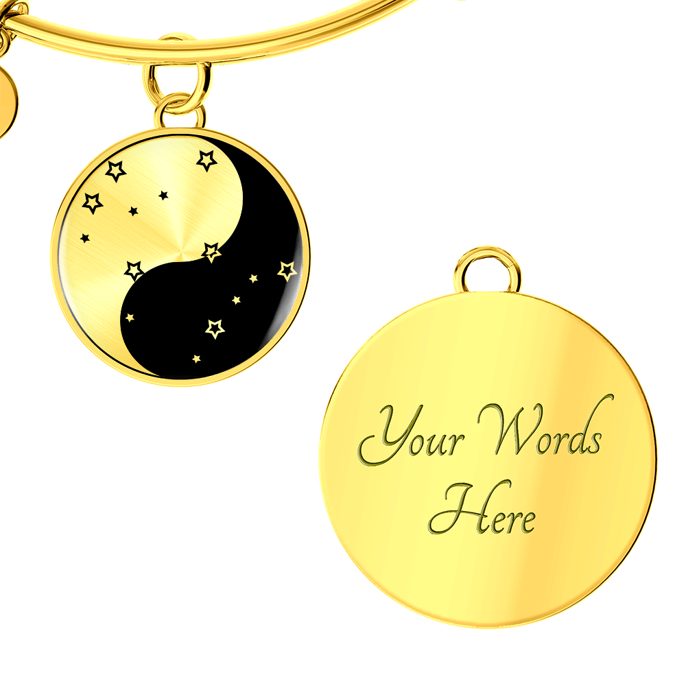 Gemini Yin Yang Pendant Bracelet - Zodiac Constellation Jewelry