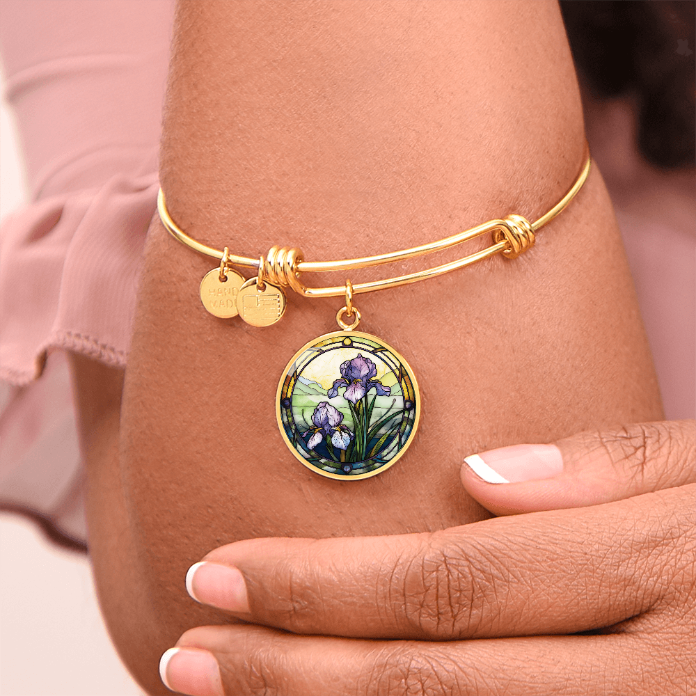 Iris Bracelet - February Birth Flower Pendant Jewelry