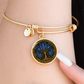 Celtic Tree of Life Pendant Bracelet - Larkspur July Birth Flower Jewelry