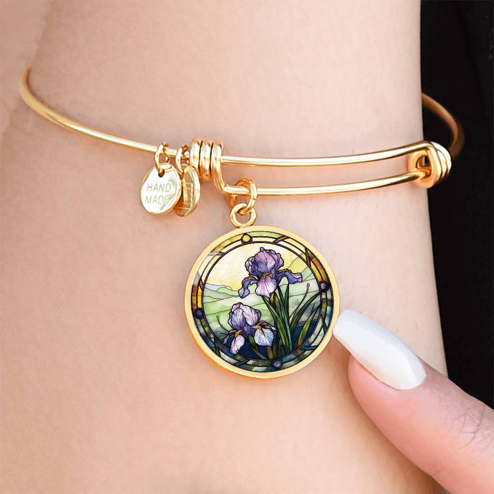 Iris Bracelet - February Birth Flower Pendant Jewelry