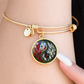 Larkspur Yin Yang Bracelet - July Birth Month Flower Pendant Jewelry