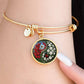 Gladiolus Yin Yang Bracelet - August Birth Month Flower Pendant Jewelry