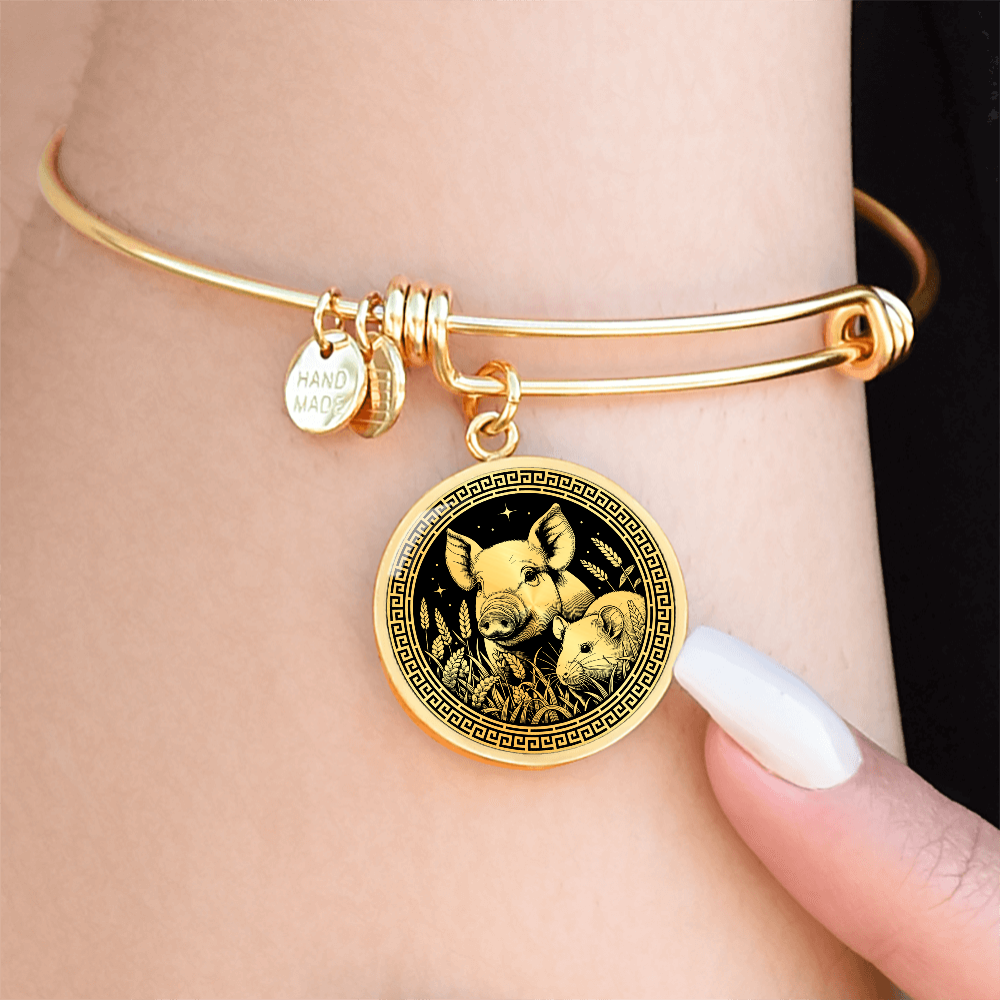 Rat & Pig Bracelet - Couples Chinese Zodiac Pendant Jewelry