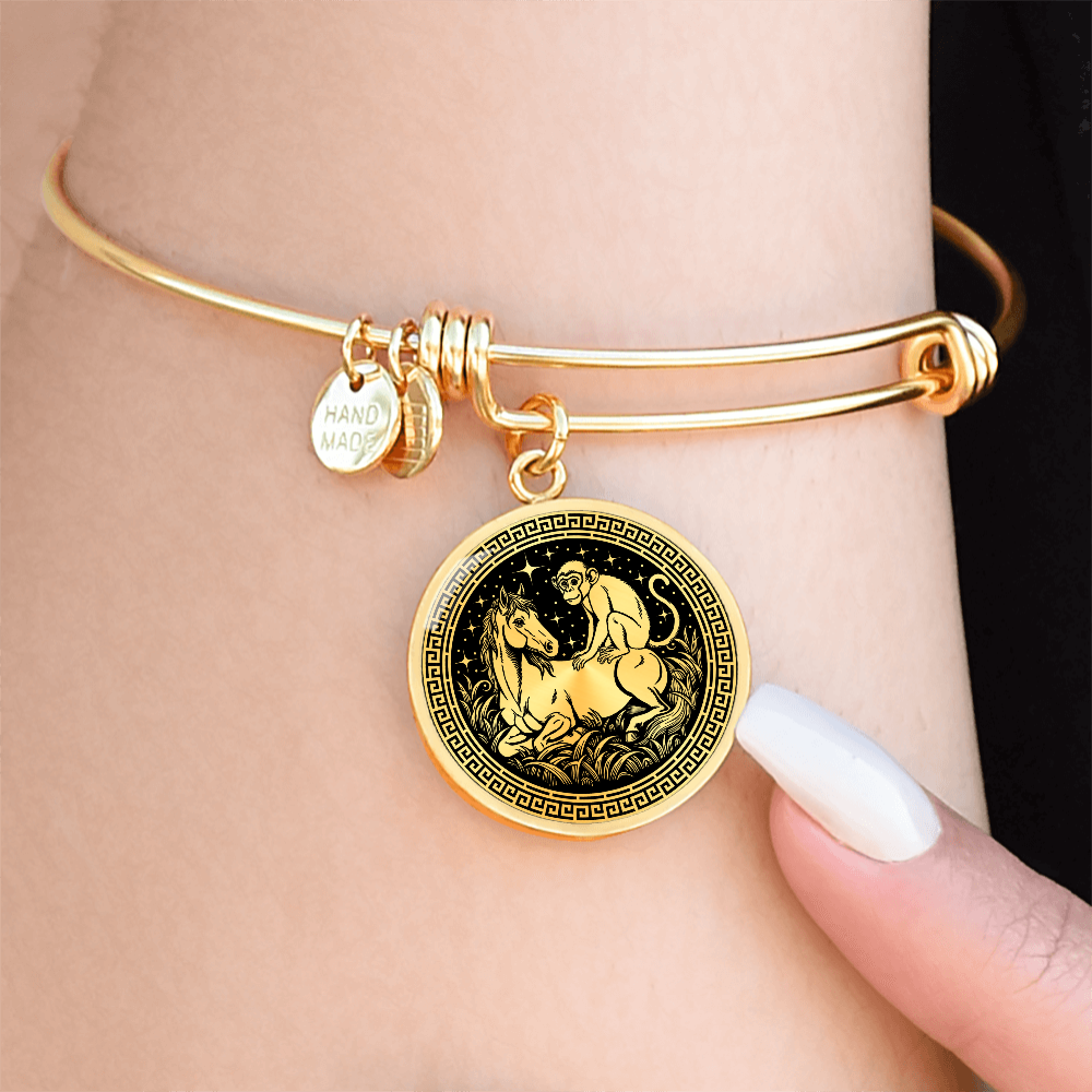 Monkey and Horse Bracelet - Couples Chinese Zodiac Animal Pendant Jewelry