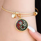 Poppy Yin Yang Bracelet - August Birth Month Flower Pendant Jewelry