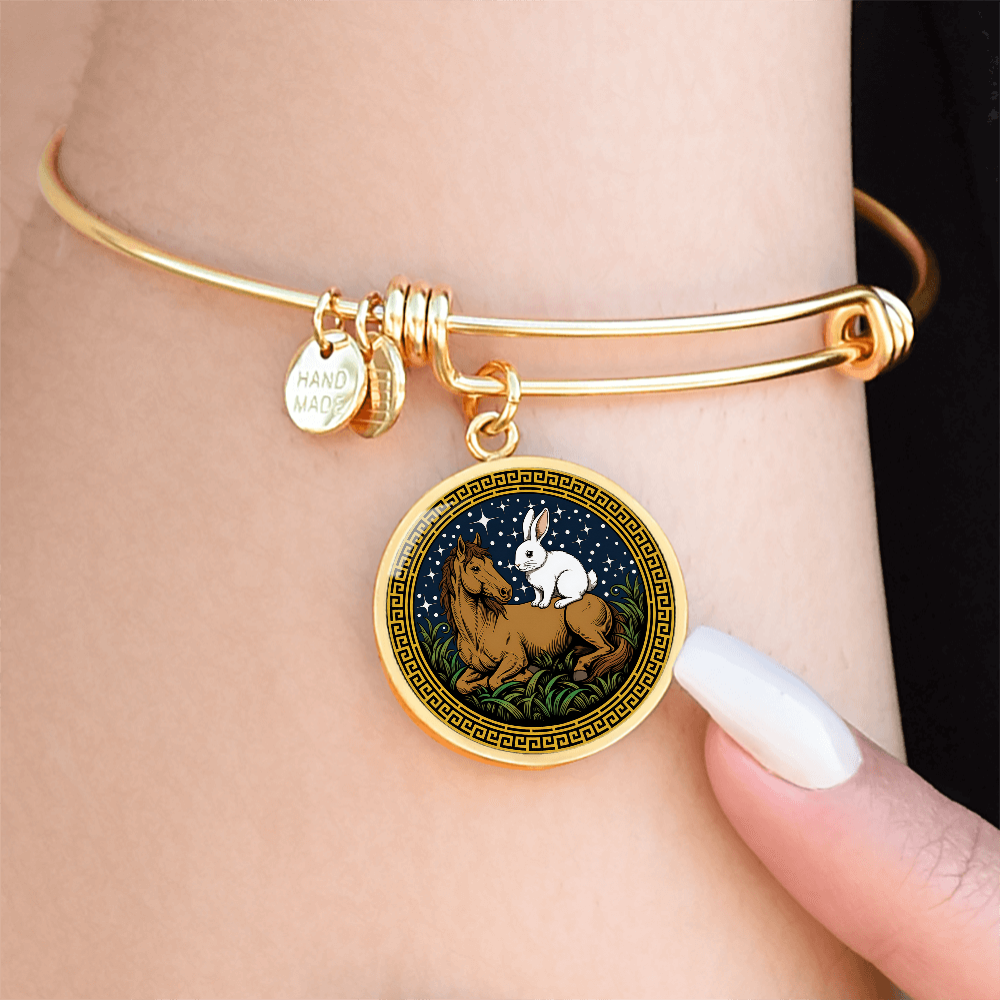 Rabbit and Horse Bracelet - Couples Chinese Zodiac Animal Pendant Jewelry