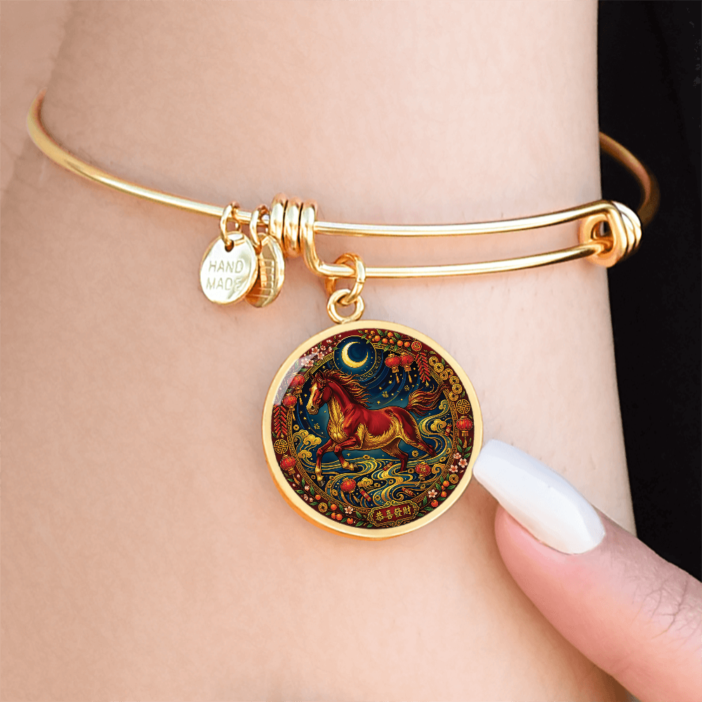 Year of The Horse Bracelet - Chinese Zodiac Animal Charm Pendant Jewelry