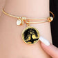Gold Weeping Willow Tree Bracelet Close Up