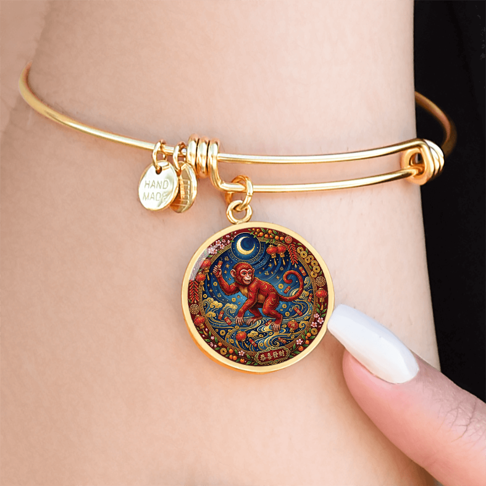 Year of The Monkey Bracelet - Chinese Zodiac Animal Charm Pendant Jewelry