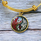 Larkspur Yin Yang Bracelet - July Birth Month Flower Pendant Jewelry
