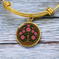 Celtic Tree of Life Pendant Bracelet - Carnation January Birth Flower Jewelry