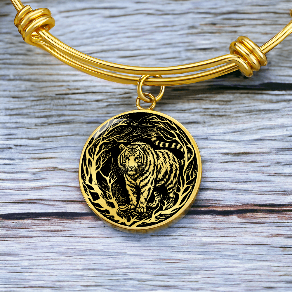 Silver Tiger Bracelet - Forest Charm Pendant Jewelry