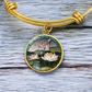 Water Lily Bracelet, July Birth Flower Pendant Jewelry
