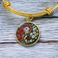 Poppy Yin Yang Bracelet - August Birth Month Flower Pendant Jewelry