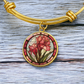 Gladiolus Bracelet - August Birth Flower Pendant Jewelry