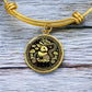 Year of The Dragon Bracelet, Rabbit Pendant Gold Bangle, Lunar New Year Chinese Zodiac animals Jewelry Gift For Her, Bunny Engraved Bracelet